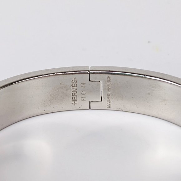 SOLD Hermes Black Silver Clic Clac Bracelet PM - Picture 2 of 7